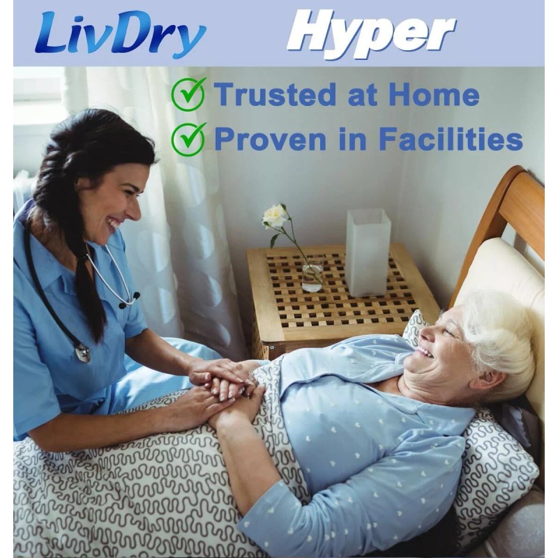 LivDry Hyper 2400 Incontinence Pads 18 Count Comfortable Leak Proof