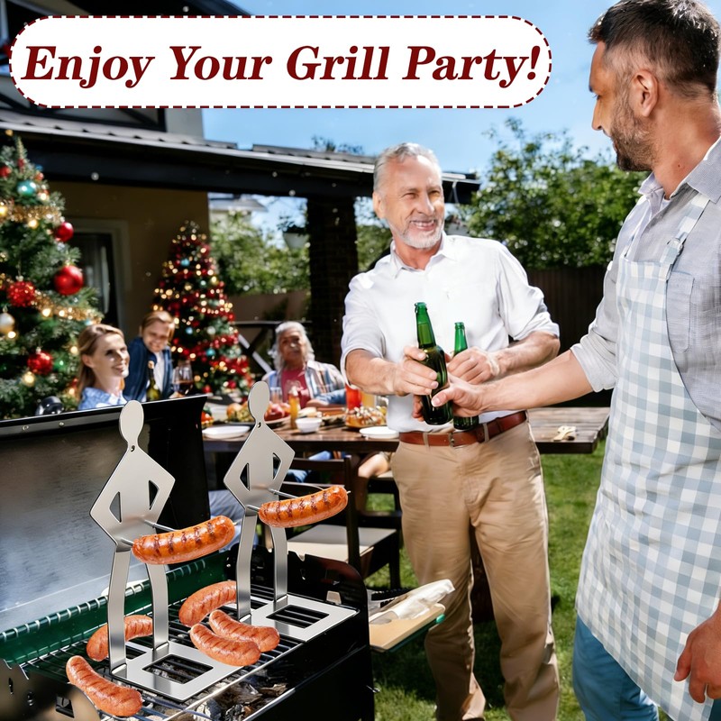 Hot Dog Holder, 5 Pcs Funny BBQ Sausage Holders Stainless