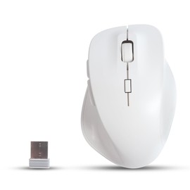 KeautFair Wireless Quiet Silent Mouse Ergonomic Design Cordless Noiseless Mice DPI Adjustable(800/1200/1600) Non-slip Surface 6 Buttons 2.4GHz Mouse with USB Receiver for Laptop/PC Windows(White)