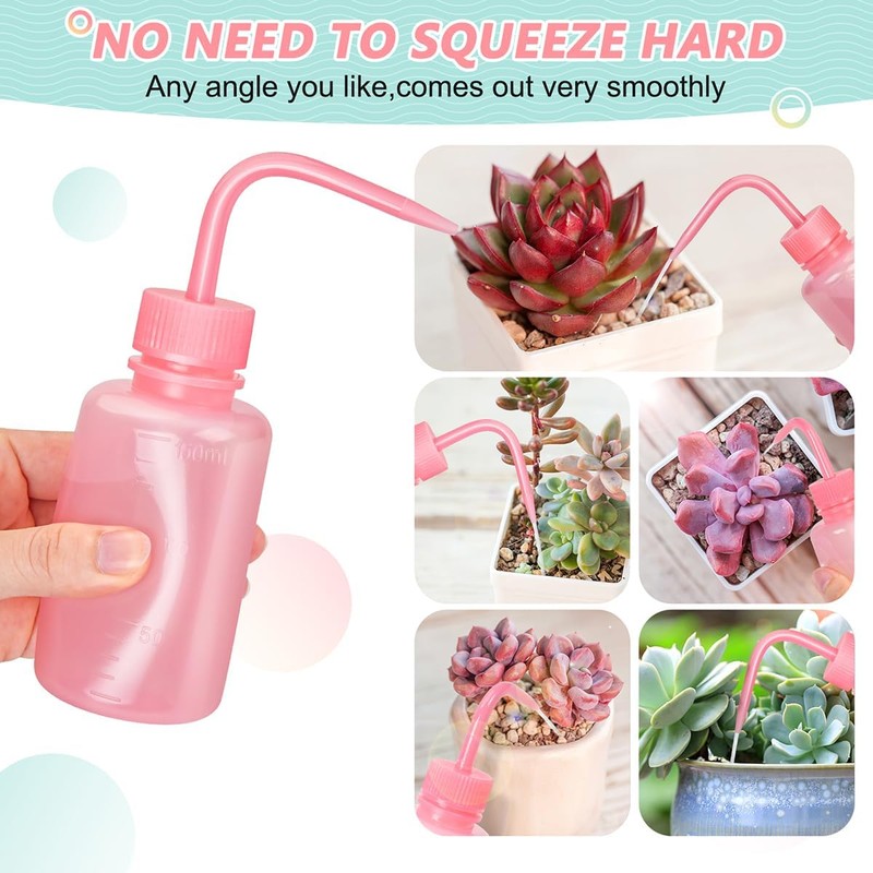 Valchoose 150ML Pink Wash bottles squeeze 5.1oz Mini Professional, Water
