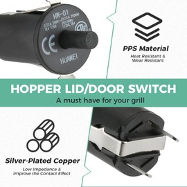 MOOTVGOO 2 Pack Hopper Lid Door Switch Kit Replacement for Masterbuilt Gravity Series 560/800/1050 XL & Digital Charcoal Grill & Smokers with Mounting Screws