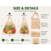 5-Pack Beige Cotton Reusable Mesh Shopping Bag 20cm