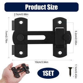 Flip Sliding Barn Door, 180 Degree Stainless Steel Thicker Gate Latch Door Lock, Gate Bolt with Secure Locking Mechanism for Barn, Garden, Bathroom, Garage, Outdoor, and All Types of Sliding Doors