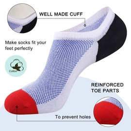 FLYRUN Calcetines de algodón invisibles para hombre, paquete de 8 calcetines casuales de corte bajo con agarres antideslizantes, Multicolor 11-8 pares, Talla única