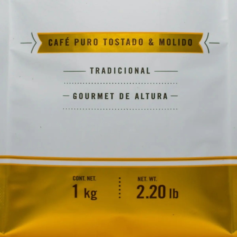 Café 100 Puro, Tostado, Molido, 1 Kg