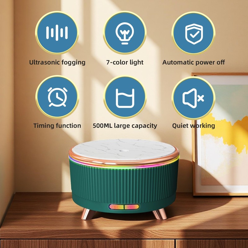 500ML Essential Oil Diffuser: Ultrasonic Aroma Diffuser with Remote Control
