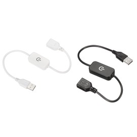 MECCANIXITY LED Touch Inline Dimmer 5V 3A USB Cord Tact Switch Controller for Single Color Emitting Diode Strip Light, Black White, Pack of 2