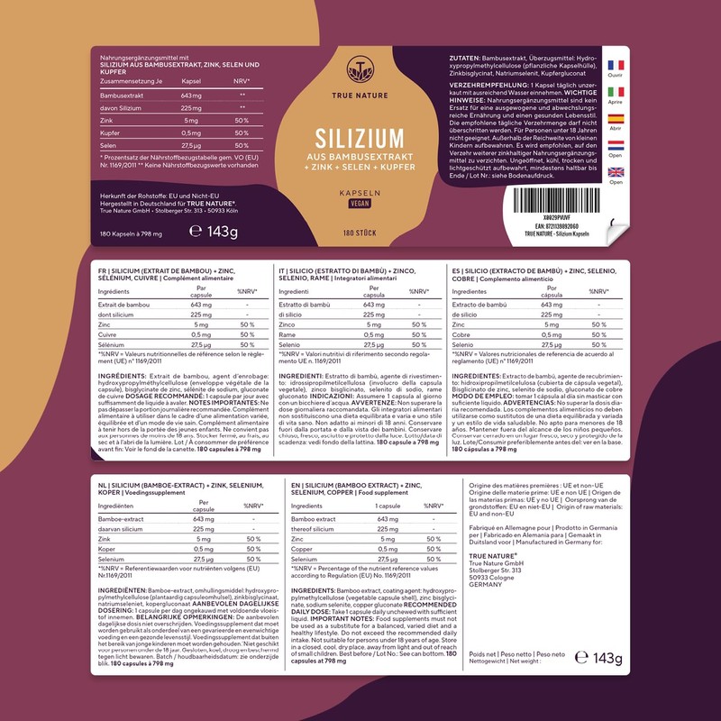 Silicon – 180 Capsules TRUE NATURE