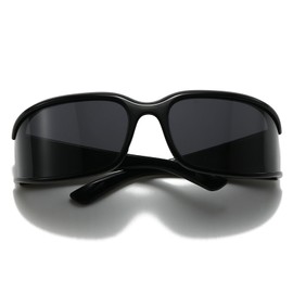 LJCZKA Polarized Oversized Sunglasses for Women Men, Wrap Around Polarised Sports Sunglasses Trendy y2k Futuristic Shades UV400 Protection