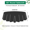 Biscaynebay Textured Fabric Round Tablecloths 60", Black Table Cloth Water