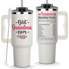 Christmas Gifts for Grandma - Best Grandma Ever Tumbler 40Oz - Grandmother Coffee Mugs, Gifts Ideas for Grandma, Grammy, Nana, Gigi, Mimi, Mamaw - Grandma Birthday Gifts, Mother's Day, Grandma Cup