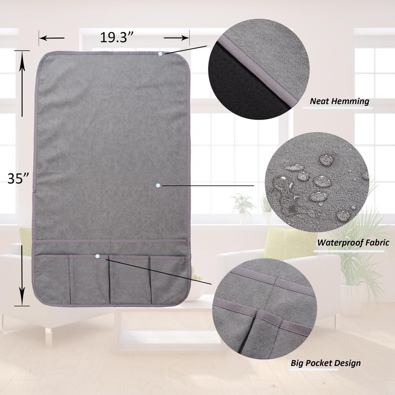 luckyjoyreal Waterproof Anti-Slip Sofa Armrest Organizer Armchair Caddy for Couch