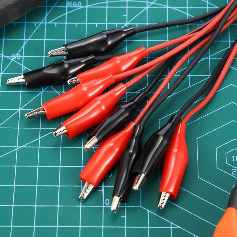 Gebildet 10pcs Alligator Clips Electrical, 0.5mm²/20AWG Wire, Insulated Test Leads