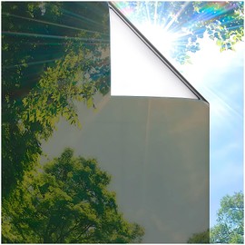 Coavas One Way Privacy Window Film, Sun Blocking Reflective Window Film See Out Not in, Heat Control Window Tint for Home, Anti UV Static Cling for Windows Office Door (Brown, 17.7 x 78.7 inches)