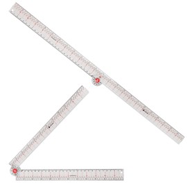 SINGER 24-Inch Folding Ruler with Precision Marking & Grid Lines for Sewing, Quilting, Crafting & Patternmaking - Clear Metric Ruler - Zero-Centering, 15 Increment Quick Angle Ruler, Folds to 12”