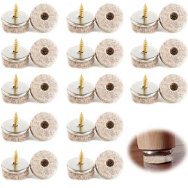 Lxoraziy 40 PCS Felt Gliders, 24mm Diameter Felt Pads for Furniture Feet, Screw-On Felt Pads, for Wooden Floors and Wooden Furniture, Felt Gliders Chair Gliders (24MM)