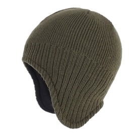 [Connectile] Men's Winter Warm Earmuffs Knit Hat, Outdoor, Cold Protection, Knit Cap, Ski, Knit Hat, armygre