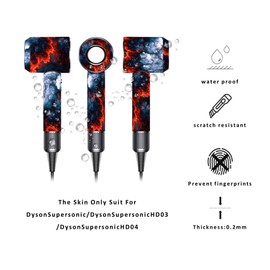 Skin Stickers Compatible with Dyson Hairdryer, Hairdryer Skin Decals，Protective Film Wrap Cover for Hair Dryer HD01 HD02 HD03 (Lava)