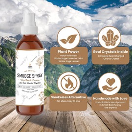 Soul Sticks 2 Piece Smudge Kit Set Bundle | Smudge Candle & Smudge Spray for Cleansing, Meditation, Healing, Aromatherapy (White Sage & Cinnamon)