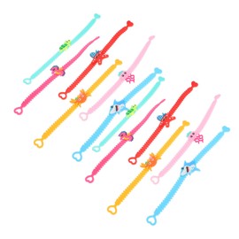 WOONEKY Fashionable Marine Animal Decor Bracelets 12pcs Adjustable Wristbands Pvc Material Party Accessory