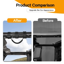 Hoolcar 4 x Roll Bar Grab Handles Paracord Grip Handles Compatible with 1955-2023 Jeep Wrangler YJ TJ JK JKU JL JLU & Gladiator JT, Black, American Flag, Interior Accessories