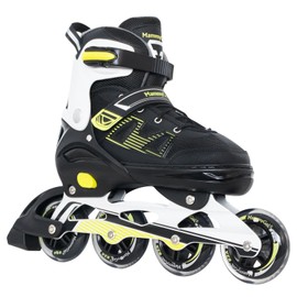 MammyGol Adult Inline Skates for Men Women, Roller Skates with Carbon Steel Bearings, TPR Brake, 3D Mesh, EVA Lining, PVC Upper | Adjustable Size for Better Fit for Skating Enthusiasts