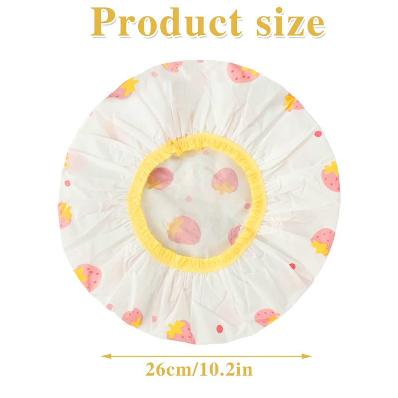 Waterproof Shower Caps, 3 Pcs Plastic Reusable Shower Caps Elastic