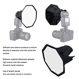 KIMISS Softbox para Fotografía, 20cm Softbox Plegable Caja de Luz de la CáMara, Softbox Octagonal para Luz con Bolsa de Almacenamiento