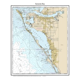Sarasota Bay 2014 - Nautical Map Florida - Siesta Key - Lido Key - Custom Print - 1:80000 11424 - Reprint
