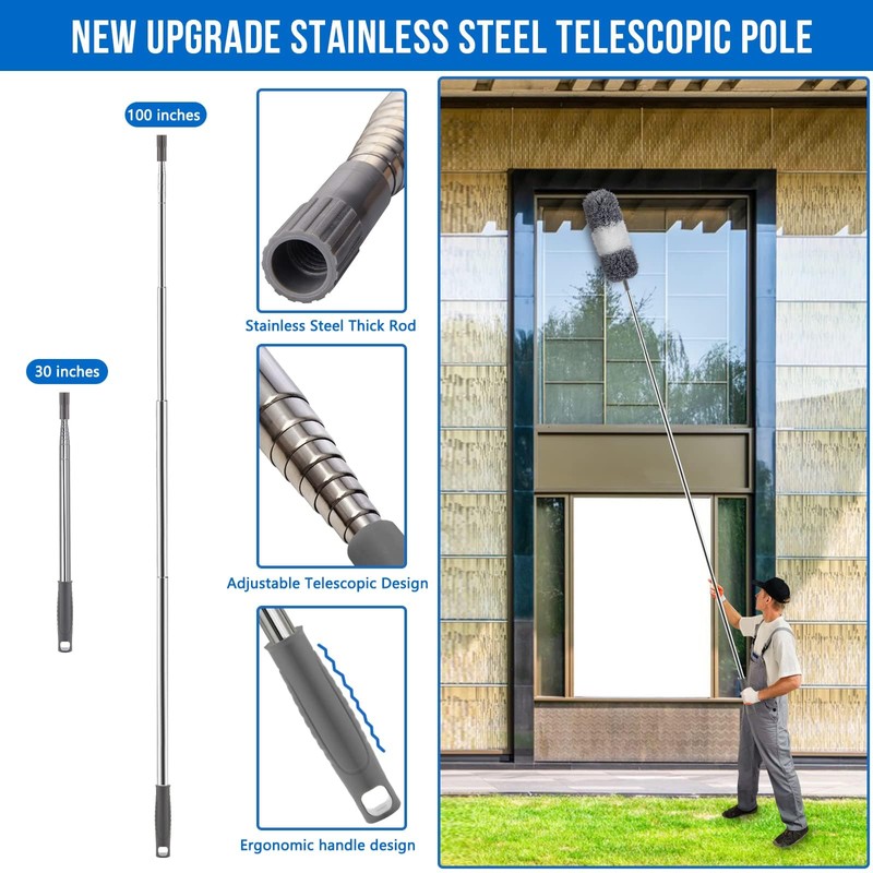 Dusters for Cleaning, Retractable Gap Dust Cleaner with Extension Pole,