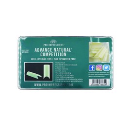 Pro Impressions 500-Piece Advance Competition Natural Smile Nail Tips Set, White