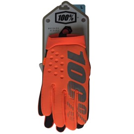 100% BRISKER Cold Weather Motocross & Mountain Bike Gloves Orange/Black - LARGE