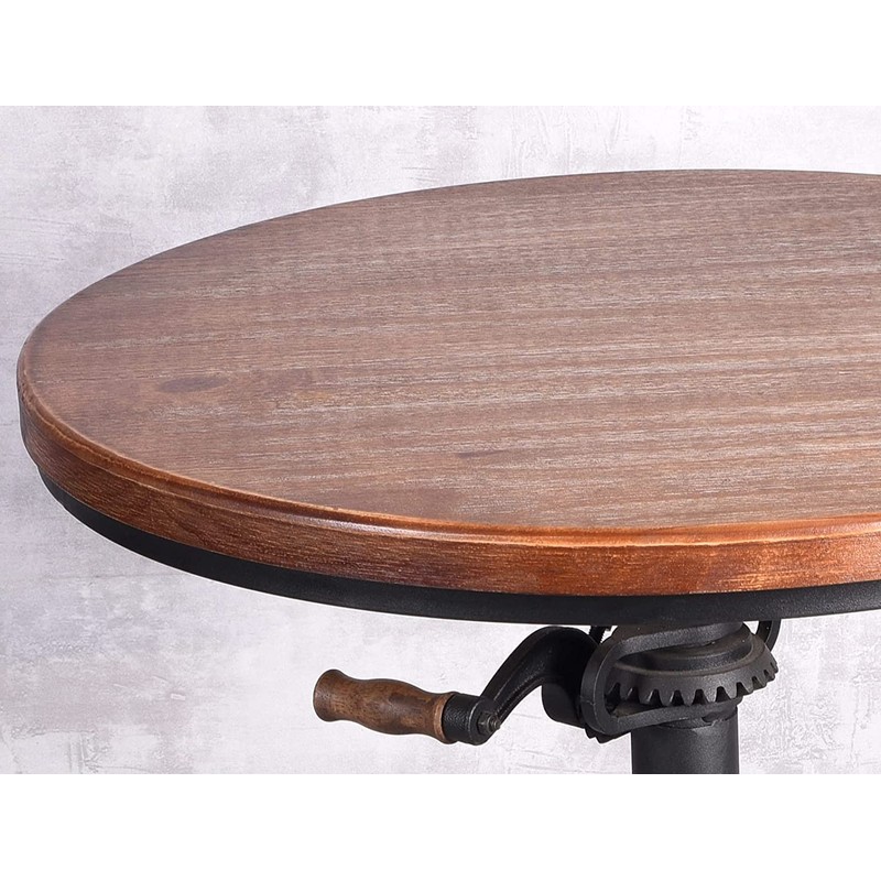 Diwhy Pub Set Industrial Style Adjustable Height 33.5-39.4in Dining Table