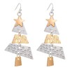 Gemynix Christmas Tree Earrings for Women Two-Tone Dangle Drop with