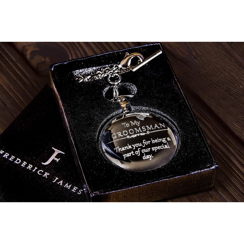 Groomsmen Gifts for Wedding – Engraved Groomsman Pocket Watch –