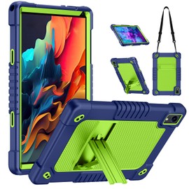 Hoibon for Urao C107 Tablet Case,for Jeazans OC101/C107 10.1 inch Case,Shockproof Kids Case with Shoulder Strap Hybrid Case for HiGrace C107/ZOFYWNAS C107/Freeski C107 10.1 inch Tablet(Navy/Green)