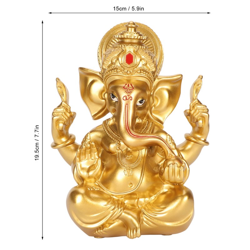 Indian Ganesha Statue Elephant Hindu God Sculpture Resin Decorative Indian