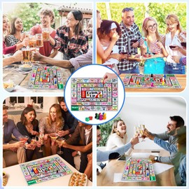 Fofeadm Drinking Board Games for Adults, Rubber Mat Drinking Board Game, Funny Party Interactive Drinking Games for Game Night, Birthday, Family Play or Any Occasion, Age 21+, 2-8 Players