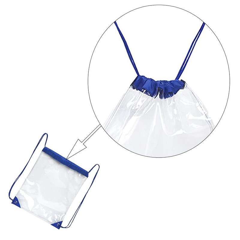 PVC Drawstring Backpack Waterproof Foldable Transparent Drawstring Backpack Sports Drawstring