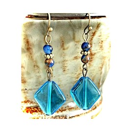 Bronze and Blue Dangle Earrings. Jewelry Earrings for Women #3298FE708