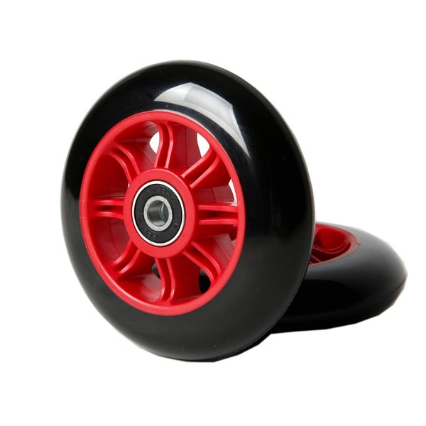 Freedare Scooter Wheels 100mm for Scooter Replacement Wheels with Bearings (Pack of 2,Red)