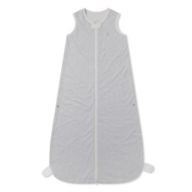 MORI Baby Boys and Girls Front Opening Sleeping Bag 2.5 TOG in Grey - Organic Cotton Unisex Toddler Concealed Zip Swaddle Blanket - 2-4 Years