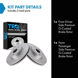 TRQ Front Brake Rotors Set Vented Premium G-Coated Compatible with 2015-2019 Subaru Legacy