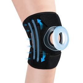 Knee Brace with Side Stabilizers for Men and Women, Adjustable Knee Support with Patella Gel Pad for Maximum Knee Pain Support, ACL, MCL, Meniscus Tear, Arthritis, Joint Recovery, Basketball (Black, One Size)