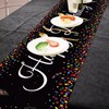 Happy Birthday Table Runner Black, Birthday Table Runners Non-Slip Fabric