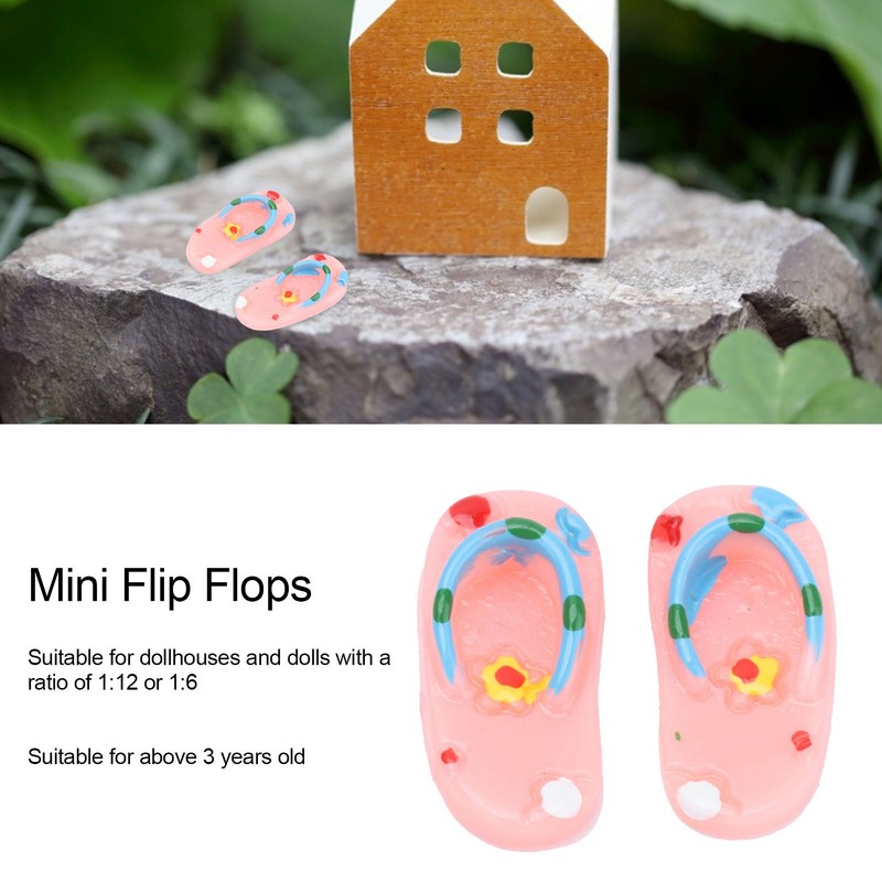 Mini Flip Flops Simulation Miniature Scene Models Dollhouse Accessories for