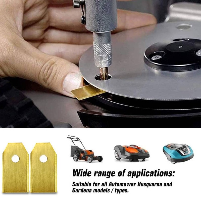 FOTEEMO Robotic Lawnmower Replacement Blades Titanium, Robotic Lawnmower Blade Compatible