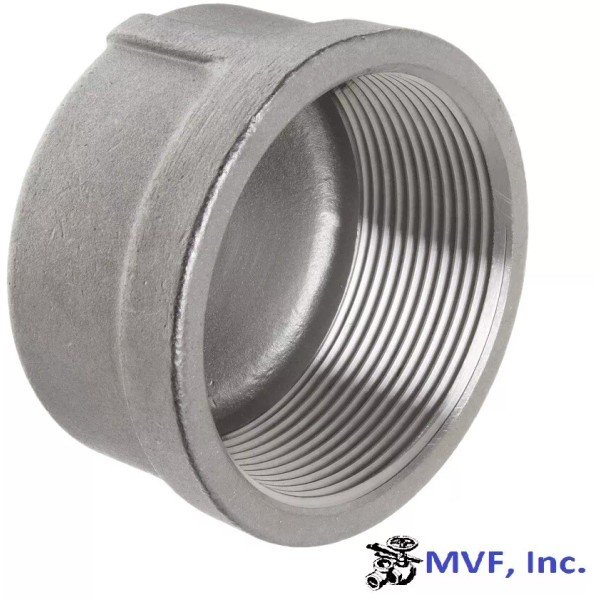 Unbranded 2" 150# Threaded (NPT) Pipe Cap 304 Stainless Steel
