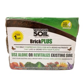 Wonder Soil | Premium Organic Coco Coir Brick | 3 Bricks Expands to 7.5 Gallons | The Only Coconut Coir Enhanced with Nutrients: Worm Castings, Mycorrhizae, Kelp for Faster, Healthier Growth | 3 Pack