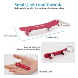 munkees Skate Bottle Opener Keychain 2 Pack Aluminium Key Beer Opener, Outdoor Travel Accessories Red